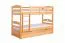 Stockbett + Bettkasten für Jugendliche 90 x 200 cm | Massivholz: Buche | Natur Lackiert | inkl. Bettkasten | umbaubar in 2 Einzelbetten | inkl. Rollroste Abbildung