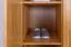 Kleiderschrank | 3 Drehtüren | 2 Schubladen | 5 Fächer | mit Kleiderstange | 135 cm breit | Massivholz | Farbe: Erle Abbildung
