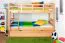 Etagenbett + Ausziehbett für Jugendliche 90 x 200 cm | Massivholz: Buche | Natur Lackiert | inkl. Bettkasten | umbaubar in 2 Einzelbetten | inkl. Rollroste Abbildung