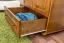 Kleiderschrank | 2 Drehtüren | 1 Schublade | 4 Fächer | mit Kleiderstange | 80 cm breit | Massivholz | Farbe: Eiche Abbildung