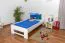 Kinderbett 90 x 200 cm | Massivholz: Buche | Weiß Lackiert Abbildung
