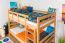 Stockbett für Jugendliche 120 x 190 cm | Massivholz: Buche | Natur Lackiert | umbaubar in 2 Einzelbetten | inkl. Rollroste Abbildung