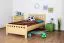Bettrahmen für Kinder / Kinderbett 100 x 200 cm | Massivholz: Kiefer | Natur Lackiert Abbildung