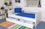 Bettrahmen für Kinder / Kinderbett 90 x 200 cm | Massivholz: Buche | Weiß Lackiert | inkl. 2 Schubladen und Lattenrost | besonders hohe Qualität Abbildung