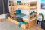 Etagenbett mit Stauraum / 2 Schubladen für Jugendliche 90 x 200 cm | Massivholz: Buche | Natur Lackiert | umbaubar in 2 Einzelbetten | Premium-Qualität | inkl. Rollroste Abbildung