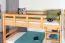 Etagenbett + Bettkasten/Unterkasten für Kinder 90 x 200 cm | Massivholz: Buche | Natur Lackiert | umbaubar in 2 Einzelbetten | inkl. Bettkasten | inkl. Rollroste Abbildung