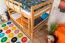 Stockbett für Jugendliche 120 x 190 cm | Massivholz: Buche | Natur Lackiert | umbaubar in 2 Einzelbetten | inkl. Rollroste Abbildung