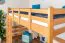 Hochbett für Jugendliche 140 x 200 cm | Massivholz: Buche | Natur Lackiert | umbaubar in Einzelbett | Premium-Qualität | inkl. Rollrost Abbildung
