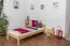 Kinderbett 90 x 200 cm | Massivholz: Kiefer | Natur Lackiert Abbildung