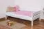 Kinderbett 90 x 200 cm | Massivholz: Buche | Weiß Lackiert Abbildung