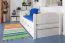 Bettrahmen für Kinder / Kinderbett 90 x 200 cm | Massivholz: Buche | Weiß Lackiert | inkl. 2 Schubladen und Lattenrost | besonders hohe Qualität Abbildung