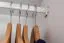Schmaler Kleiderschrank | 2 Drehtüren | 4 Fächer | mit Kleiderstange | 80 cm breit | Massivholz | Farbe: Weiß Abbildung