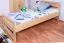 Kinderbett 90 x 200 cm | Massivholz: Kiefer | Natur Lackiert Abbildung