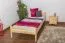 Kinderbett 90 x 200 cm | Massivholz: Kiefer | Natur Lackiert Abbildung
