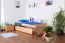 Kinderbett 90 x 200 cm mit Bettkasten (Ausziehbett) 90 x 190 cm als Gästebett | Massivholz: Buche | Natur Lackiert | inkl. 2. Liegeplatz ausziehbar und 2 Rollrost Abbildung