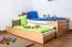  90 x 200 cm Kinderbett mit Bettkasten als Gästebett oder Stauraum | Massivholz: Buche | Natur Lackiert | inkl. 2. Liegeplatz 90 x 190 cm ausziehbar und 2 Rollrost Abbildung