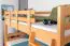 Etagenbett + Bettkasten/Unterkasten für Kinder 90 x 200 cm | Massivholz: Buche | Natur Lackiert | umbaubar in 2 Einzelbetten | inkl. Bettkasten | inkl. Rollroste Abbildung