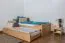 Holz Stauraumbett 90 x 200 cm Buche massiv Natur Abbildung