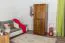 Massivholz-Schrank Kiefer, Farbe: Eiche 190x80x60 cm Abbildung