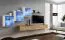 Wohnwand mit zwei TV-Unterschränke Balestrand 316, Farbe: Weiß / Eiche Wotan - Abmessungen: 150 x 330 x 40 cm (H x B x T)