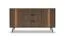 Kommode | Farbe: Eiche Dunin | 3 Schubladen | inkl. LED-Beleuchtung | 154 x 40 x 83 cm | 2 Türen | Soft-Close Funktion | 4 Fächer | Sideboard | schlanke Metallbeine