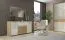 Schiebetürenschrank / Kleiderschrank Gataivai 04, Farbe: Beige Hochglanz / Walnuss - 224 x 182 x 65 cm (H x B x T)