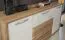 Kommode Gataivai 09, Farbe: Beige Hochglanz / Walnuss - 83 x 170 x 46 cm (H x B x T)