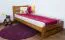 Kinderbett / Jugendbett Kiefer Vollholz massiv Eichefarben A24, inkl. Lattenrost - Abmessung 90 x 200 cm