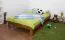 Futonbett / Massivholzbett Kiefer Vollholz massiv Eichefarben A10, inkl. Lattenrost - Abmessung 120 x 200 cm