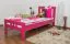 Kinderbett / Jugendbett "Easy Premium Line" K8, Buche Vollholz massiv rosa lackiert - Liegefläche: 90 x 190 cm