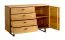 Kommode Nobres 12 mit Soft-Close-System, 83,5 x 127 x 49 cm, mit 4 Schubladen, 1 Holztür, 1 Einlegeboden, 2 Fächer, Eiche / Natur, für Staubsaugroboter