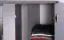 Jugendzimmer - Drehtürenschrank / Kleiderschrank Oskar 02, Farbe: Anthrazit / Weiß - 192 x 90 x 90 cm (H x B x T)