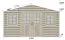 Gartenhaus Wiesenlust 01, 34 mm Blockbohlenhaus, Naturbelassen, Grundfläche 11,8 m², mit 1 Doppeltür und 2 Einzelfenstern, Satteldach