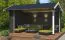 Überdachung G282 Carbongrau - 34 mm Blockbohlenhaus, Grundfläche: 12,26 m², Satteldach