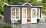 Gartenhaus G217 Carbongrau inkl. Fußboden - 44 mm Blockbohlenhaus, Grundfläche: 10,00 m², Satteldach