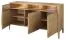 Kommode mit LED-Beleuchtung Gorica 07, in Eiche Gold, 85 x 161 x 50 cm, Soft Close System, teilmassiv, Antisol-Glas Bronze, 3 Türen und 9 Fächer