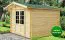 Holz-Gartenhaus 1,98 x 2,98 Meter (inkl. Dach) | Naturbelassen | Satteldach | 34 mm Blockbohlen-Haus Abbildung