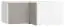 Aufsatz für Eckkleiderschrank Pantanoso 14, Farbe: Weiß / Grau - Abmessungen: 45 x 102 x 104 cm (H x B x T)