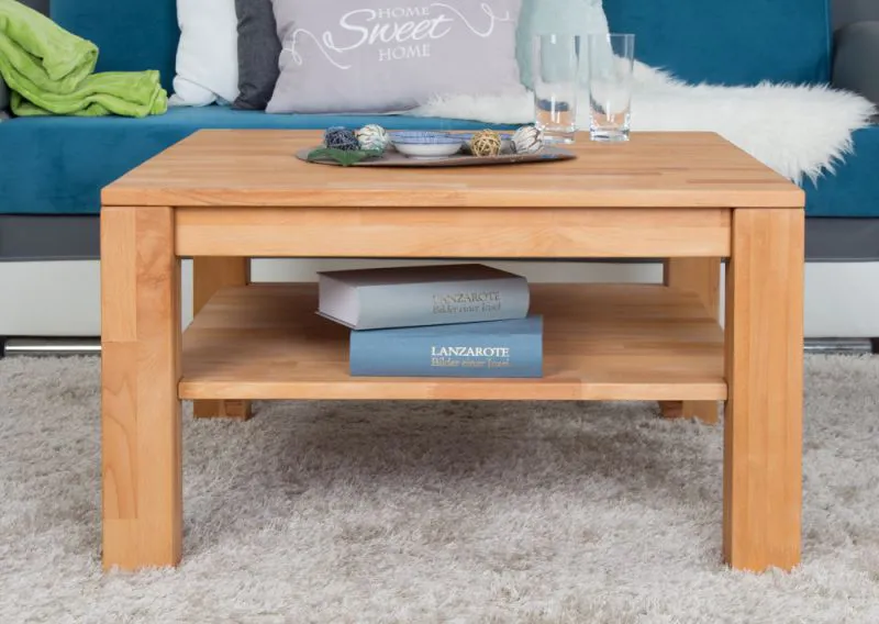 Couchtisch Wooden Nature 122 Kernbuche massiv - 80 x 80 x 45 cm (B x T x H)