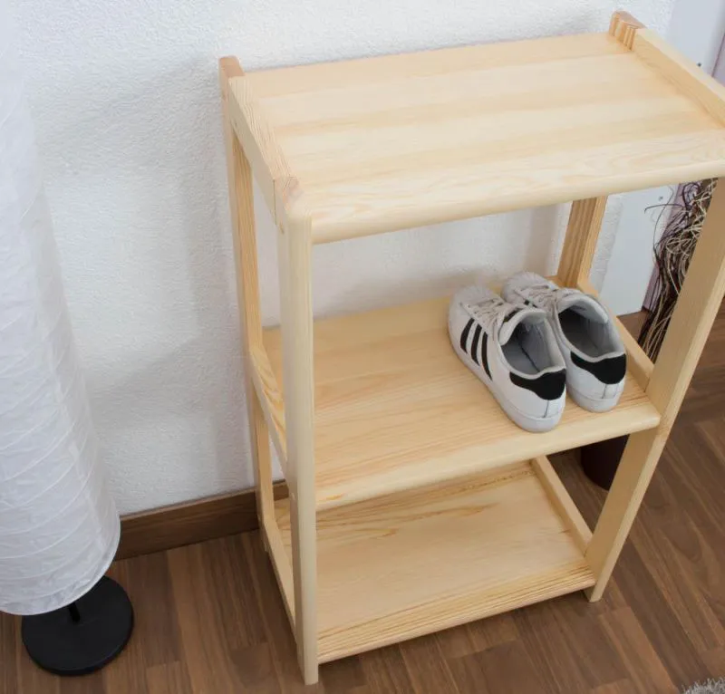 Schuhregal Kiefer Holz massiv, Farbe: Natur 86x50x30 cm Abbildung