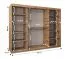 Schiebetürenschrank / Kleiderschrank Jan 06B mit Spiegel, Farbe: Schwarz / Weiß matt - Abmessungen: 200 x 250 x 62 cm ( H x B x T)