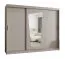 Kleiderschrank / Schiebetürenschrank Aletschhorn 24, Farbe: Kaschmir, 2,5 Meter breit, 10 Fächer, zwei Spiegeltüren, zwei Kleiderstangen, Aluminiumschienen