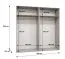 Kleiderschrank mit drei Türen | Farbe: Walnuss | zwei Spiegeltüren | Soft-Close-Funktion | 2 Meter breit | Griffe: Schwarz | zwei Kleiderstangen | zwei Fächer