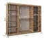 Schiebetürenschrank / Kleiderschrank Bernina 23, Farbe: Schwarz, 2,5 Meter breit, eine Tür mit Spiegel, 10 Fächer, zwei Kleiderstangen, Aluminiumschienen