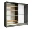 Drehtürenschrank / Kleiderschrank mit einer Spiegeltür Dionysos 01, 2,2 Meter breit, zwei Schubladen, Farbe: Eiche Artisan / Graphitgrau, zwei Kleiderstangen