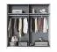 Kleiderschrank | Farbe: Opak Weiß | breit | 1 Spiegeltür | Schiebetürenschrank | Maße: 220 x 61 x 217,5 cm | ABS-Kanten | 2 Kleiderstangen | 2 Fächer