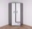 Jugendzimmer - Drehtürenschrank / Kleiderschrank Oskar 02, Farbe: Anthrazit / Weiß - 192 x 90 x 90 cm (H x B x T)