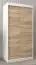 Schiebetürenschrank / Kleiderschrank Bisaurin 1A, Farbe: Weiß matt / Eiche Sonoma - Abmessungen: 200 x 100 x 62 cm ( H x B x T)