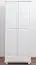 Massivholz-Kleiderschrank Kiefer, Farbe: Weiß 190x80x60 cm Abbildung