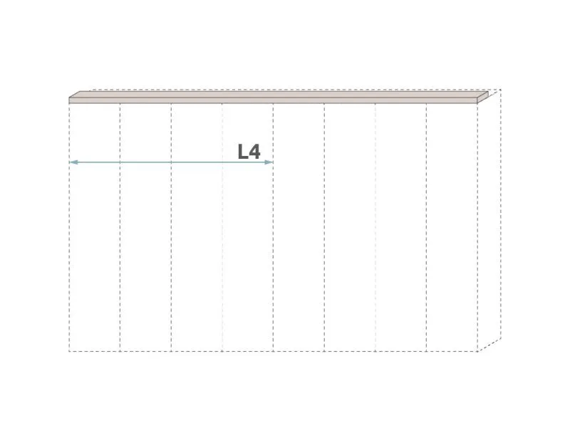 Oberer Rahmen für Drehtürenschrank / Kleiderschrank Neiafu und Anbaumodule, Farbe: Kaschmir, Breite: 182 cm